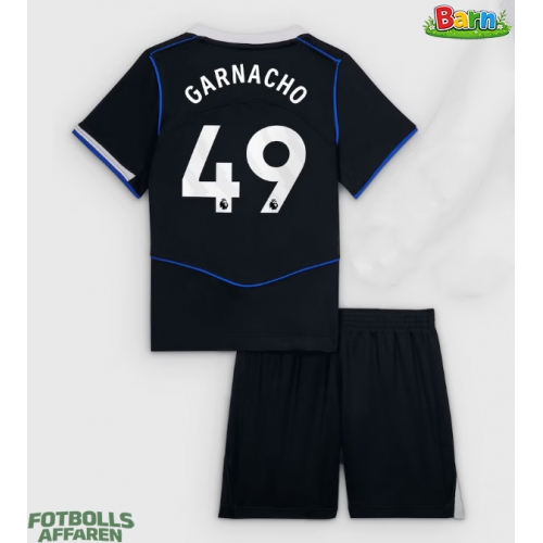 Chelsea Alejandro Garnacho #49 Tredjeställ Barn 2025-26 Kortärmad (+ Korta byxor)